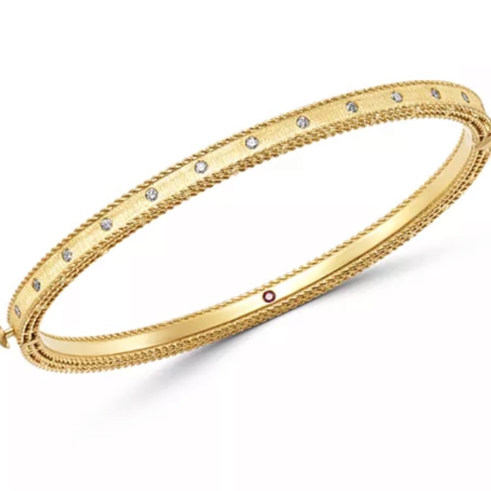 ROBERTO COIN 18k Yellow Gold Princess Diamond Hinged Bracelet